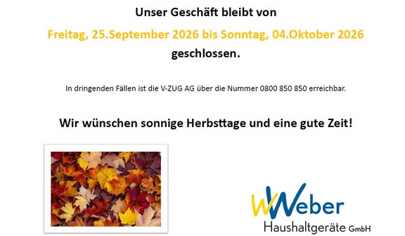 Herbstferien Weber Haushaltgeräte